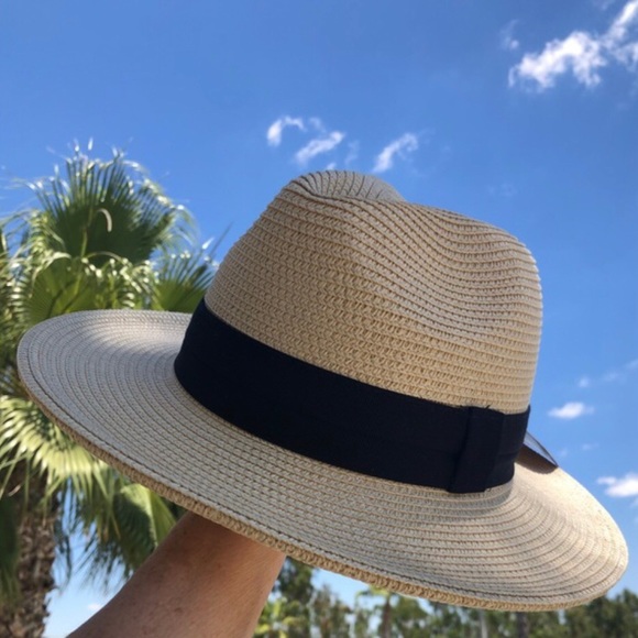 Fedora Weaved Sun Hat Solar Escape Short Brim Sun Glasses Loop Unisex SPF 50 NEW - Picture 9 of 9